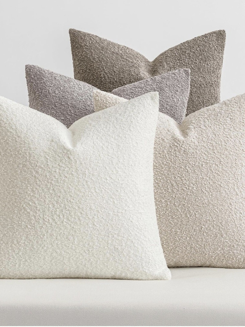 MIULEE Pack of 4 Decorative Textured Boucle Throw Pillow Covers 18x18 Inch